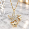 Sterling Silver Pendant Necklace, Star Design, with White Cubic Zirconia, Polished, Rose Gold Finish, 04.336.0202.1.16 (01 MM Thickness, 16 Inches Length)