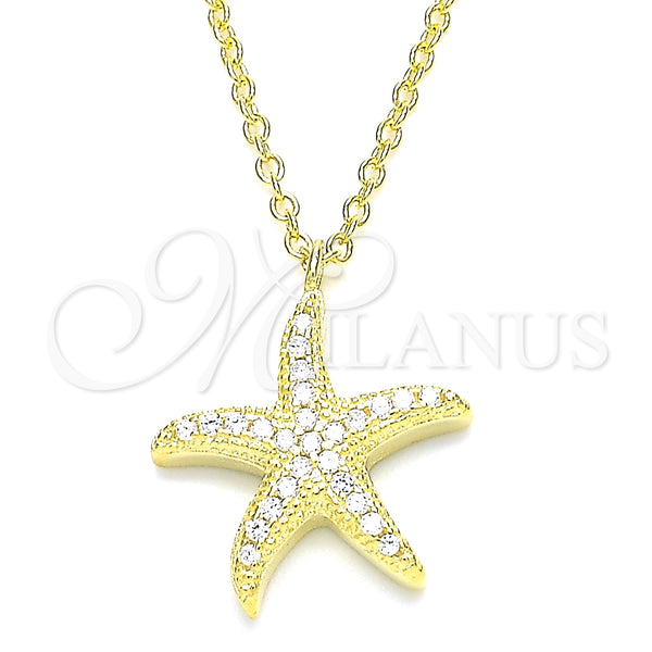 Sterling Silver Necklace — Pendant Necklace with White Cubic Zirconia Polished 04. — main product view — SKU 130886 | Plata 925 collar — Pendant Necklace with blanco Cubic Zirconia pulido 04. — SKU 130886
