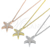 Sterling Silver Pendant Necklace, with White Cubic Zirconia, Polished, Golden Finish, 04.336.0203.2.16 (01 MM Thickness, 16 Inches Length)