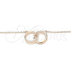 Sterling Silver Pendant Necklace, with White Cubic Zirconia, Polished, Rose Gold Finish, 04.336.0030.1.16 (01 MM Thickness, 16 Inches Length)