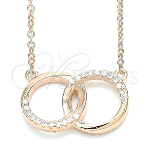 Sterling Silver Necklace — Pendant Necklace with White Cubic Zirconia Polished Rose — main product view — SKU 130887 | Plata 925 collar — Pendant Necklace with blanco Cubic Zirconia pulido Rose — SKU 130887
