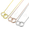 Sterling Silver Pendant Necklace, with White Cubic Zirconia, Polished, Rose Gold Finish, 04.336.0030.1.16 (01 MM Thickness, 16 Inches Length)