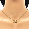 Sterling Silver Pendant Necklace, with White Cubic Zirconia, Polished, Golden Finish, 04.336.0030.2.16 (01 MM Thickness, 16 Inches Length)