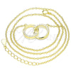 Sterling Silver Pendant Necklace, with White Cubic Zirconia, Polished, Golden Finish, 04.336.0030.2.16 (01 MM Thickness, 16 Inches Length)