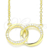 Sterling Silver Pendant Necklace, with White Cubic Zirconia, Polished, Golden Finish, 04.336.0030.2.16 (01 MM Thickness, 16 Inches Length)