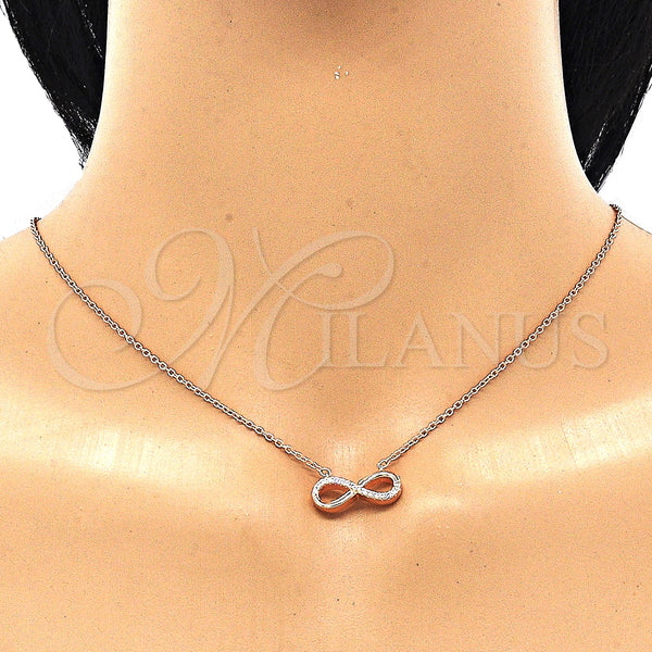 Sterling Silver Necklace — Pendant Necklace Infinite Design with White Cubic Zirconia — alternate product view — SKU 130889 | Plata 925 collar — Pendant Necklace Infinite diseño with blanco Cubic Zirconia — SKU 130889