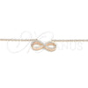 Sterling Silver Pendant Necklace, Infinite Design, with White Cubic Zirconia, Polished, Rose Gold Finish, 04.336.0035.1.16 (01 MM Thickness, 16 Inches Length)
