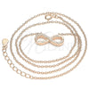 Sterling Silver Pendant Necklace, Infinite Design, with White Cubic Zirconia, Polished, Rose Gold Finish, 04.336.0035.1.16 (01 MM Thickness, 16 Inches Length)
