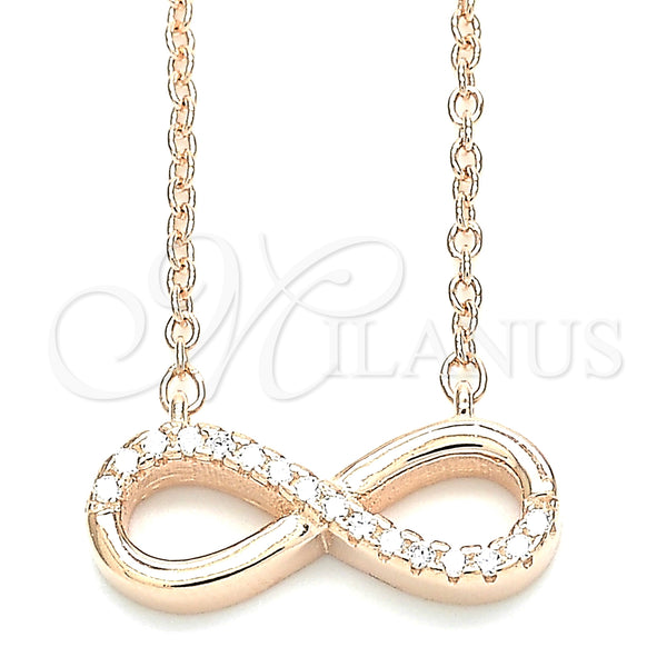 Sterling Silver Necklace — Pendant Necklace Infinite Design with White Cubic Zirconia — main product view — SKU 130889 | Plata 925 collar — Pendant Necklace Infinite diseño with blanco Cubic Zirconia — SKU 130889