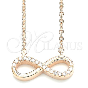 Sterling Silver Necklace — Pendant Necklace Infinite Design with White Cubic Zirconia — main product view — SKU 130889 | Plata 925 collar — Pendant Necklace Infinite diseño with blanco Cubic Zirconia — SKU 130889