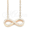 Sterling Silver Pendant Necklace, Infinite Design, with White Cubic Zirconia, Polished, Rose Gold Finish, 04.336.0035.1.16 (01 MM Thickness, 16 Inches Length)