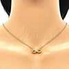 Sterling Silver Pendant Necklace, Infinite Design, with White Cubic Zirconia, Polished, Golden Finish, 04.336.0035.2.16 (01 MM Thickness, 16 Inches Length)