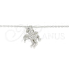 Sterling Silver Pendant Necklace, with Black Cubic Zirconia and White Crystal, Polished, Rhodium Finish, 04.336.0204.16 (01 MM Thickness, 16 Inches Length)