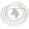 Sterling Silver Pendant Necklace, with Black Cubic Zirconia and White Crystal, Polished, Rhodium Finish, 04.336.0204.16 (01 MM Thickness, 16 Inches Length)