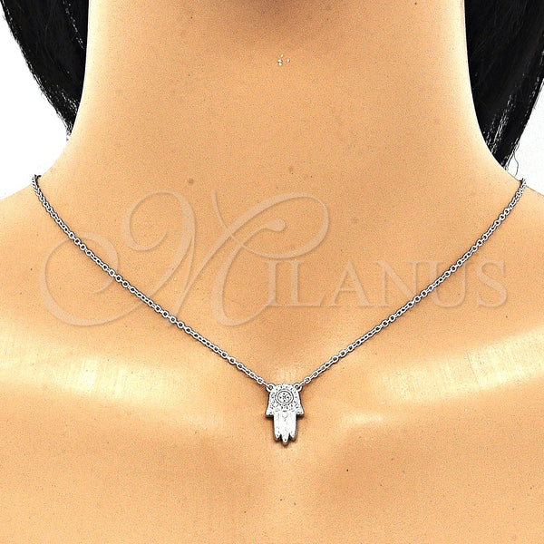 Sterling Silver Necklace — Pendant Necklace Hand of God and Judaica Design — alternate product view — SKU 130896 | Plata 925 collar — Pendant Necklace Hand of God and Judaica diseño — SKU 130896