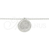 Sterling Silver Pendant Necklace, with White Cubic Zirconia, Polished, Rhodium Finish, 04.336.0209.16 (01 MM Thickness, 16 Inches Length)