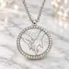 Sterling Silver Pendant Necklace, with White Cubic Zirconia, Polished, Rhodium Finish, 04.336.0209.16 (01 MM Thickness, 16 Inches Length)