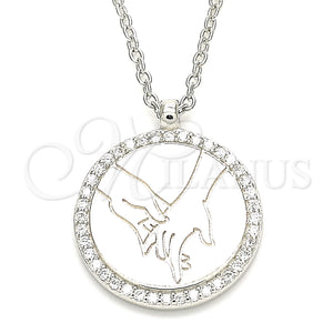 Sterling Silver Necklace — Pendant Necklace with White Cubic Zirconia Polished 04. — main product view — SKU 130898 | Plata 925 collar — Pendant Necklace with blanco Cubic Zirconia pulido 04. — SKU 130898