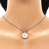 Sterling Silver Pendant Necklace, with White Cubic Zirconia, Polished, Rose Gold Finish, 04.336.0209.1.16 (01 MM Thickness, 16 Inches Length)