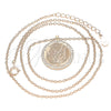 Sterling Silver Pendant Necklace, with White Cubic Zirconia, Polished, Rose Gold Finish, 04.336.0209.1.16 (01 MM Thickness, 16 Inches Length)