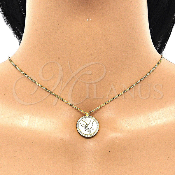 Sterling Silver Necklace — Pendant Necklace with White Cubic Zirconia Polished 04. — alternate product view — SKU 130900 | Plata 925 collar — Pendant Necklace with blanco Cubic Zirconia pulido 04. — SKU 130900