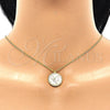 Sterling Silver Pendant Necklace, with White Cubic Zirconia, Polished, Golden Finish, 04.336.0209.2.16 (01 MM Thickness, 16 Inches Length)