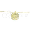 Sterling Silver Pendant Necklace, with White Cubic Zirconia, Polished, Golden Finish, 04.336.0209.2.16 (01 MM Thickness, 16 Inches Length)