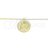 Sterling Silver Pendant Necklace, with White Cubic Zirconia, Polished, Golden Finish, 04.336.0209.2.16 (01 MM Thickness, 16 Inches Length)