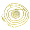 Sterling Silver Pendant Necklace, with White Cubic Zirconia, Polished, Golden Finish, 04.336.0209.2.16 (01 MM Thickness, 16 Inches Length)
