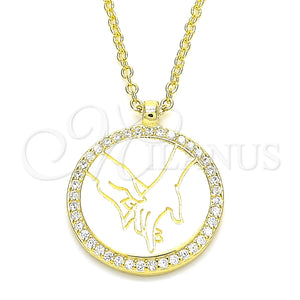Sterling Silver Necklace — Pendant Necklace with White Cubic Zirconia Polished 04. — main product view — SKU 130900 | Plata 925 collar — Pendant Necklace with blanco Cubic Zirconia pulido 04. — SKU 130900