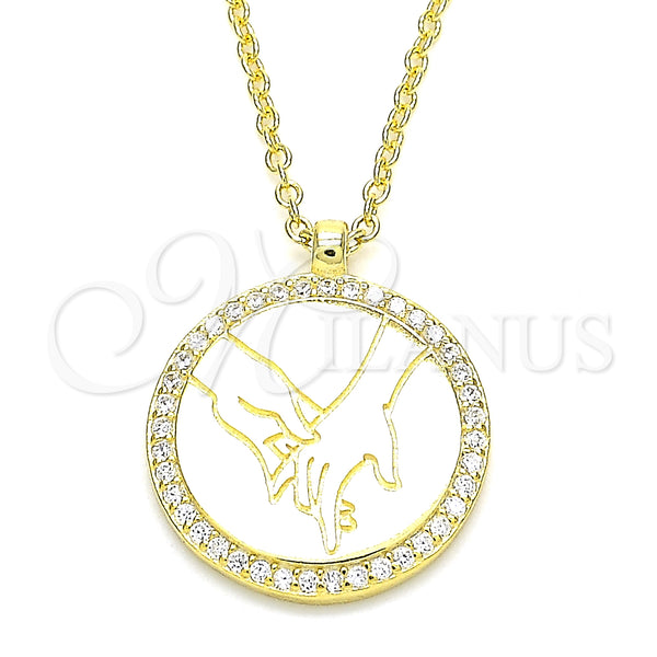 Sterling Silver Necklace — Pendant Necklace with White Cubic Zirconia Polished 04. — main product view — SKU 130900 | Plata 925 collar — Pendant Necklace with blanco Cubic Zirconia pulido 04. — SKU 130900