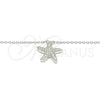 Sterling Silver Pendant Necklace, with White Cubic Zirconia, Polished, Rhodium Finish, 04.336.0210.16 (02 MM Thickness, 16 Inches Length)