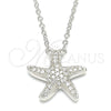 Sterling Silver Pendant Necklace, with White Cubic Zirconia, Polished, Rhodium Finish, 04.336.0210.16 (02 MM Thickness, 16 Inches Length)