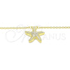 Sterling Silver Pendant Necklace, with White Cubic Zirconia, Polished, Golden Finish, 04.336.0210.2.16 (02 MM Thickness, 16 Inches Length)