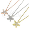Sterling Silver Pendant Necklace, with White Cubic Zirconia, Polished, Golden Finish, 04.336.0210.2.16 (02 MM Thickness, 16 Inches Length)