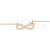 Sterling Silver Pendant Necklace, Infinite and Crown Design, with White Cubic Zirconia, Polished, Rose Gold Finish, 04.336.0018.1.16 (01 MM Thickness, 16 Inches Length)