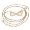 Sterling Silver Pendant Necklace, Infinite and Crown Design, with White Cubic Zirconia, Polished, Rose Gold Finish, 04.336.0018.1.16 (01 MM Thickness, 16 Inches Length)