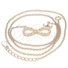 Sterling Silver Pendant Necklace, Infinite and Crown Design, with White Cubic Zirconia, Polished, Rose Gold Finish, 04.336.0018.1.16 (01 MM Thickness, 16 Inches Length)