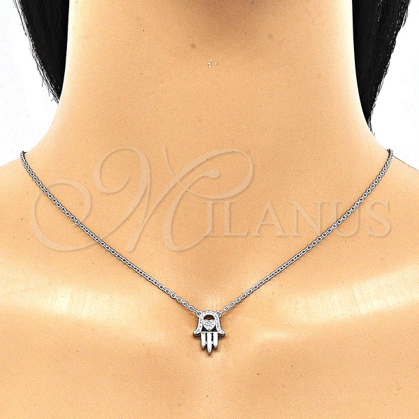 Sterling Silver Necklace — Pendant Necklace Judaica and Hand of God Design — alternate product view — SKU 130910 | Plata 925 collar — Pendant Necklace Judaica and Hand of God diseño — SKU 130910