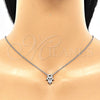Sterling Silver Pendant Necklace, Hand of God and Heart Design, with White Cubic Zirconia, Polished, Rhodium Finish, 04.336.0213.16 (01 MM Thickness, 16 Inches Length)