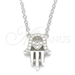 Sterling Silver Necklace — Pendant Necklace Judaica and Hand of God Design — main product view — SKU 130910 | Plata 925 collar — Pendant Necklace Judaica and Hand of God diseño — SKU 130910