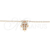 Sterling Silver Pendant Necklace, Hand of God and Heart Design, with White Cubic Zirconia, Polished, Rose Gold Finish, 04.336.0213.1.16 (01 MM Thickness, 16 Inches Length)