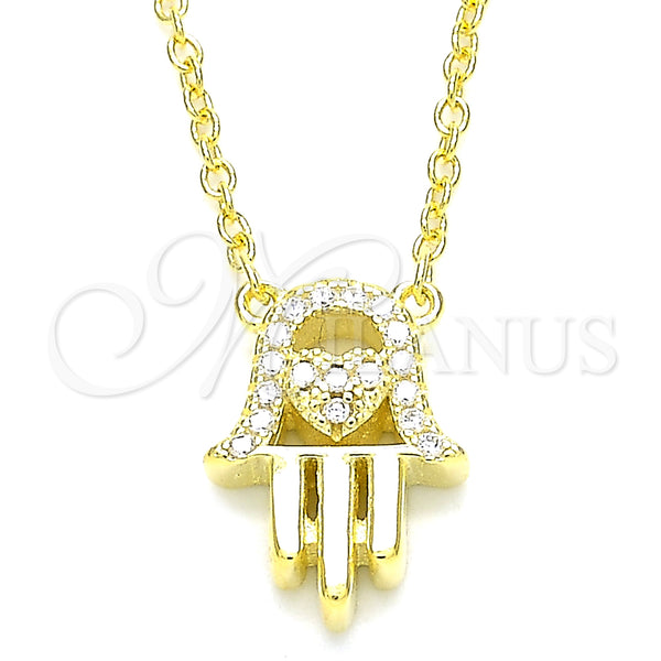 Sterling Silver Necklace — Pendant Necklace Hand of God and Heart Design — main product view — SKU 130912 | Plata 925 collar — Pendant Necklace Hand of God and corazón diseño — SKU 130912