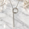 Sterling Silver Pendant Necklace, with White Cubic Zirconia, Polished, Rhodium Finish, 04.336.0214.16 (01 MM Thickness, 16 Inches Length)