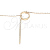 Sterling Silver Pendant Necklace, with White Cubic Zirconia, Polished, Rose Gold Finish, 04.336.0214.1.16 (01 MM Thickness, 16 Inches Length)