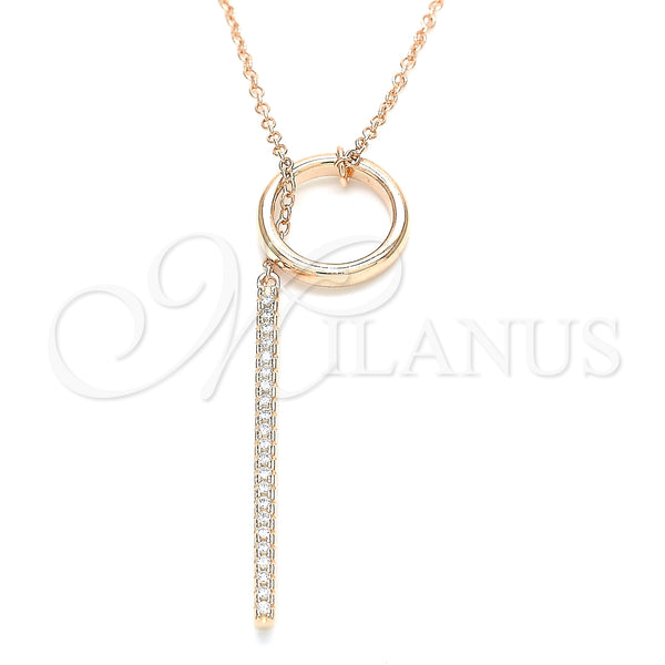 Sterling Silver Necklace — Pendant Necklace with White Cubic Zirconia Polished Rose — main product view — SKU 130914 | Plata 925 collar — Pendant Necklace with blanco Cubic Zirconia pulido Rose — SKU 130914