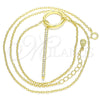Sterling Silver Pendant Necklace, with White Cubic Zirconia, Polished, Golden Finish, 04.336.0214.2.16 (01 MM Thickness, 16 Inches Length)
