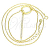 Sterling Silver Pendant Necklace, with White Cubic Zirconia, Polished, Golden Finish, 04.336.0214.2.16 (01 MM Thickness, 16 Inches Length)