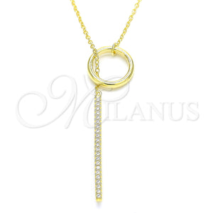 Sterling Silver Necklace — Pendant Necklace with White Cubic Zirconia Polished 04. — main product view — SKU 130915 | Plata 925 collar — Pendant Necklace with blanco Cubic Zirconia pulido 04. — SKU 130915
