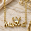 Sterling Silver Pendant Necklace, Crown Design, with White Cubic Zirconia, Polished, Golden Finish, 04.336.0015.2.16 (01 MM Thickness, 16 Inches Length)